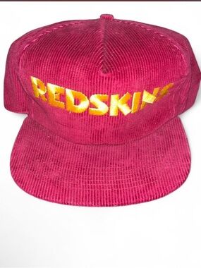 Vintage 80s Corduroy Redskins Snapback Hat